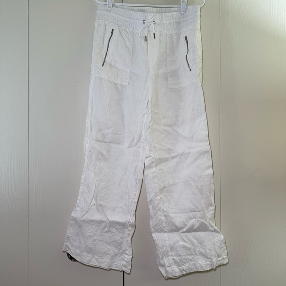 Athleta Pants - Athleta White Cabo Linen Wide Leg Pants